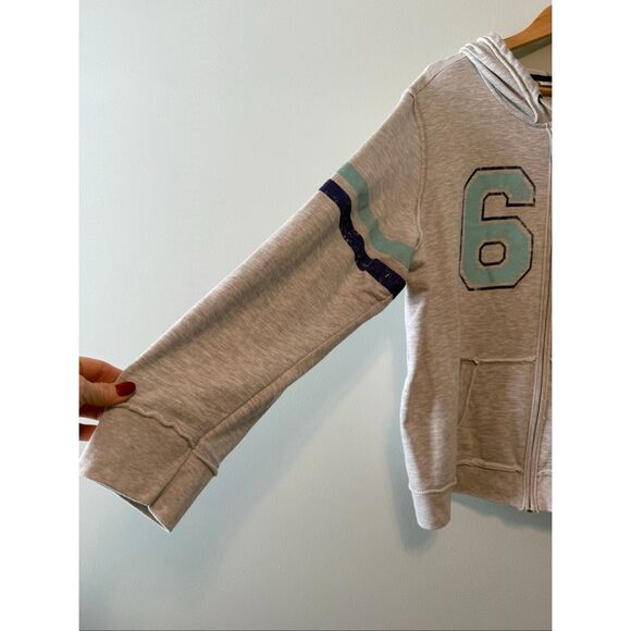 CATO Women's Plus Size 26/28W Zip Up Varsity Hoodie Gray Blue Sporty Loungewear - Picture 3 of 8